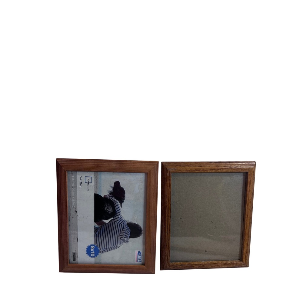 Mainstays Picture Frame Set 8x10 Brown Solid Wood Oak Finish Home Decor